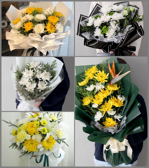 四川成都彭州市致和镇梅花村白事花束代送